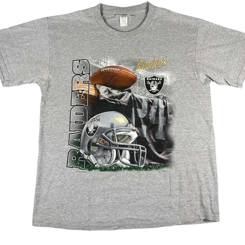 VINTAGE 90s Oakland Raiders T-Shirt Men Large Gray 1999 NFL Graphic Tee